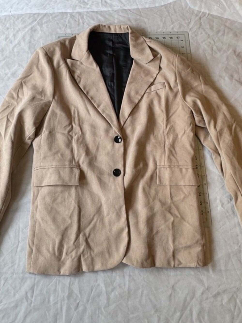 Manfinity Tan Beige 2 Button Tailored Blazer Jacket Size L